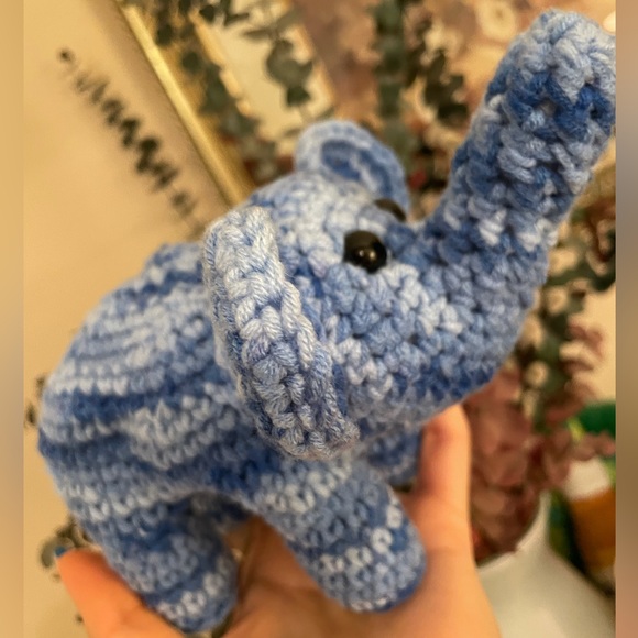 Handmade Ombré Crochet Elephant Plushie Gift/ House Decoration - Picture 10 of 12